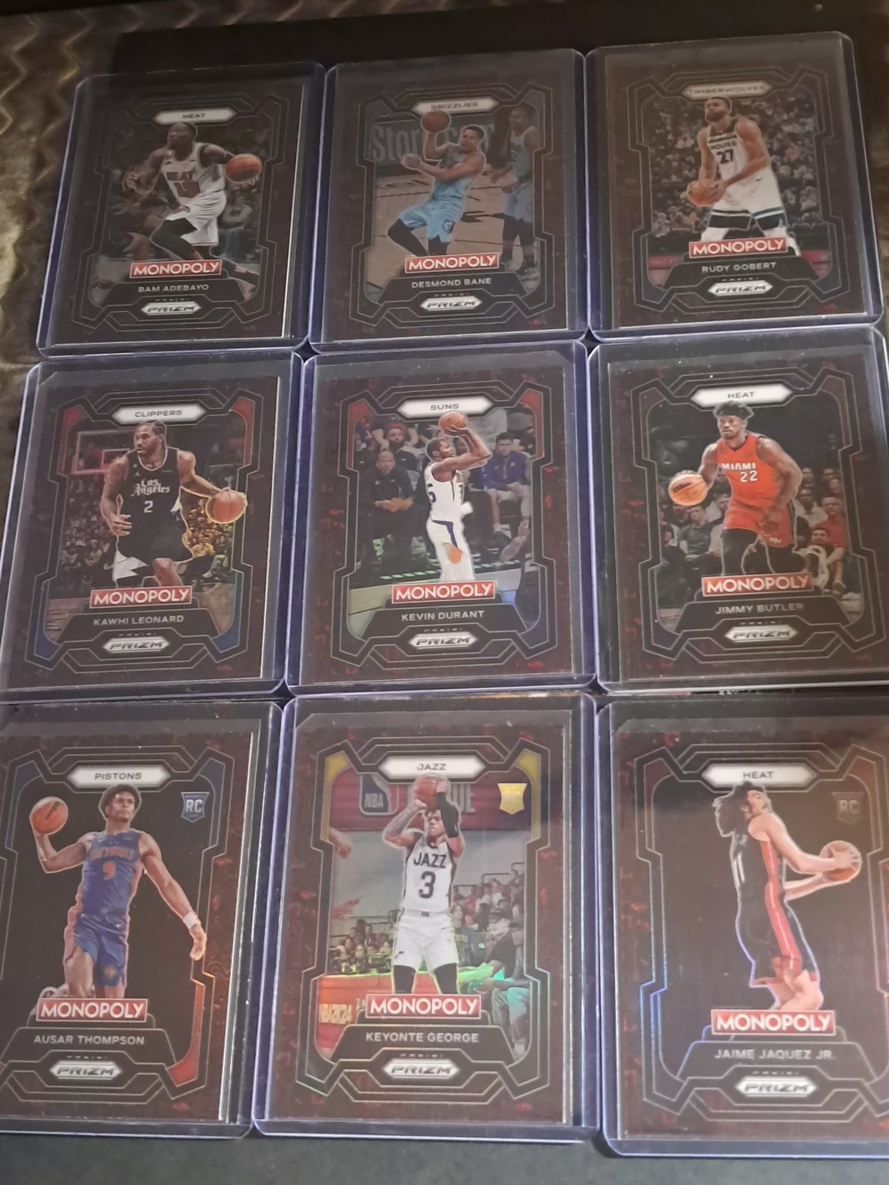 NBA Prizm Monopoly Basketball Cards — Black, Silver, Red Accents